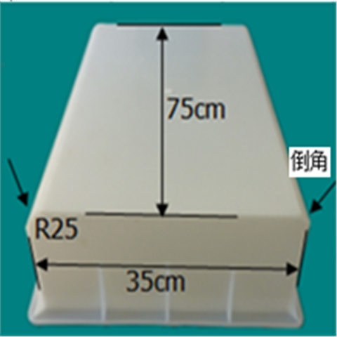 一边25度圆弧角一边倒角大路沿石塑料模具