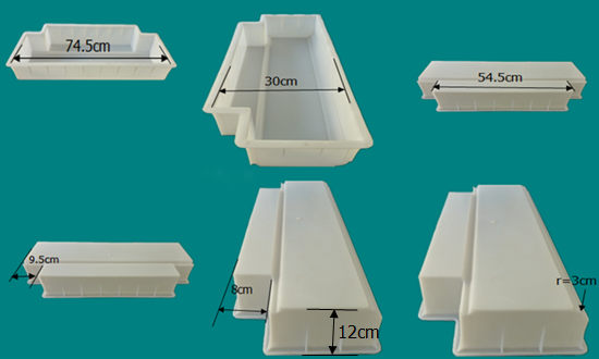 两边缺口路沿石塑料模具 两边缺口路沿石塑料模具